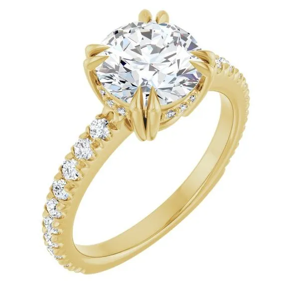 Double Claw-Prong Accented Engagement Ring Arezzo Jewelers Elmwood Park, IL