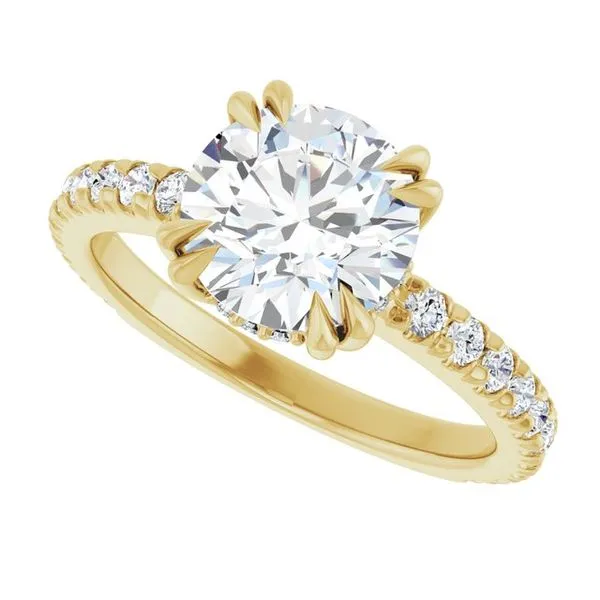 Double Claw-Prong Accented Engagement Ring Image 5 Witt's Jewelry Wayne, NE