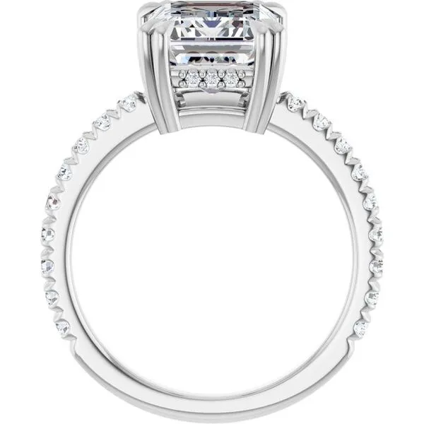 Double Claw-Prong Accented Engagement Ring Image 2 J. Thomas Jewelers Rochester Hills, MI
