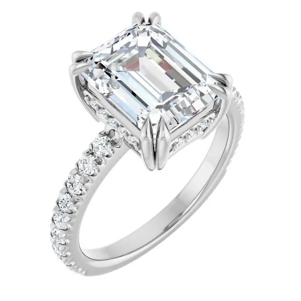 Double Claw-Prong Accented Engagement Ring Clater Jewelers Louisville, KY