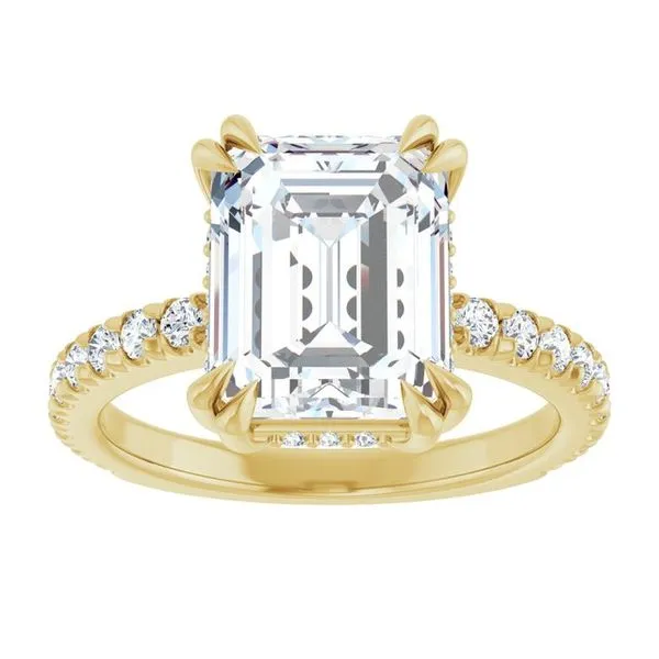 Double Claw-Prong Accented Engagement Ring Image 3 J. West Jewelers Round Rock, TX