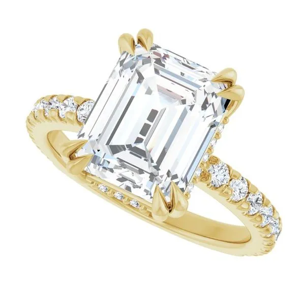 Double Claw-Prong Accented Engagement Ring Image 5 Michael Szwed Jewelers Longmeadow, MA