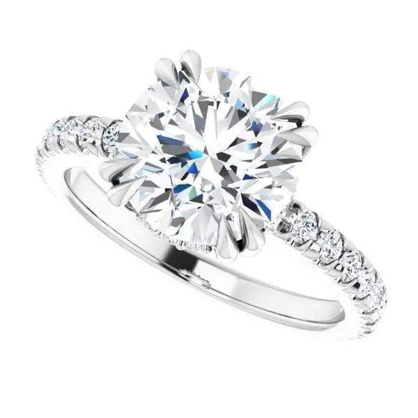 Double Claw-Prong Accented Engagement Ring Image 5 Raleigh Diamond Fine Jewelry Raleigh, NC