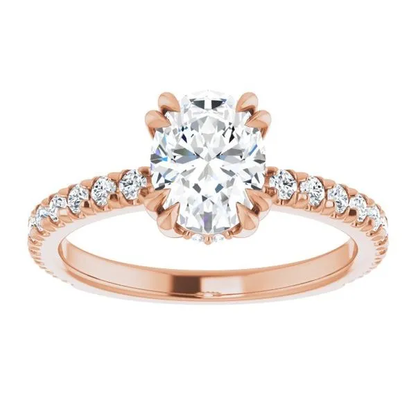 Double Claw-Prong Accented Engagement Ring Image 3 Vulcan's Forge LLC KANSAS CITY, MO