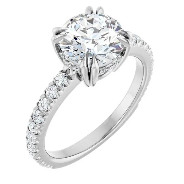Double Claw-Prong Accented Engagement Ring Arezzo Jewelers Elmwood Park, IL