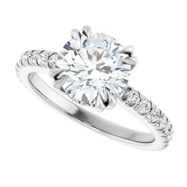Double Claw-Prong Accented Engagement Ring Image 5 JF Jones Jewelers Rochester, NY