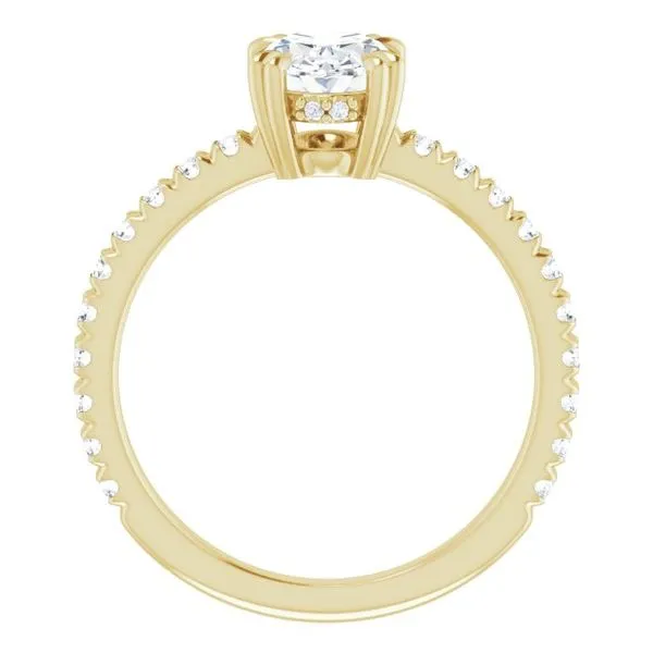 Double Claw-Prong Accented Engagement Ring Image 2 Don's Jewelry & Design Washington, IA