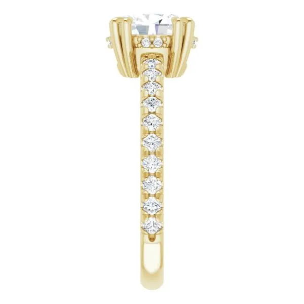 Double Claw-Prong Accented Engagement Ring Image 4 Michael Szwed Jewelers Longmeadow, MA