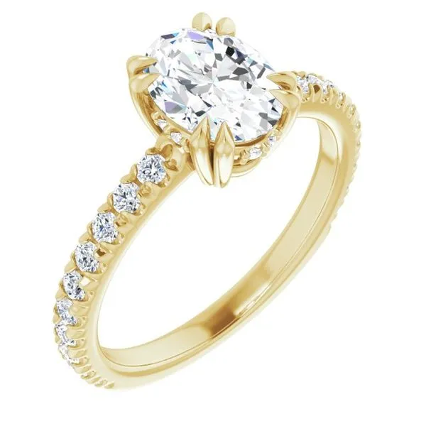 Double Claw-Prong Accented Engagement Ring The Jewelry Source El Segundo, CA