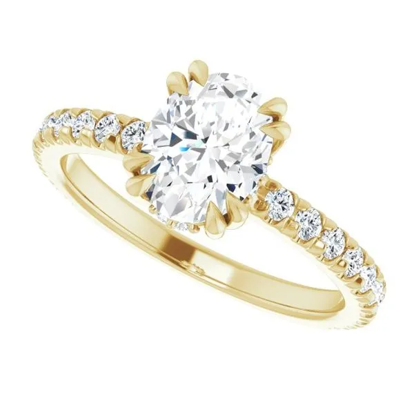 Double Claw-Prong Accented Engagement Ring Image 5 The Jewelry Source El Segundo, CA