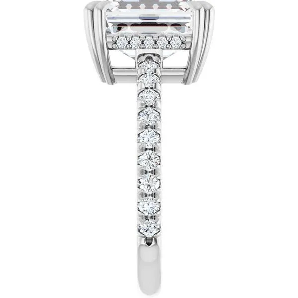Double Claw-Prong Accented Engagement Ring Image 4 Michael Szwed Jewelers Longmeadow, MA