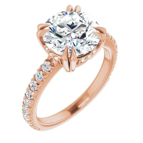 Double Claw-Prong Accented Engagement Ring Arezzo Jewelers Elmwood Park, IL