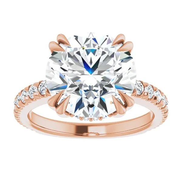 Double Claw-Prong Accented Engagement Ring Image 3 JF Jones Jewelers Rochester, NY
