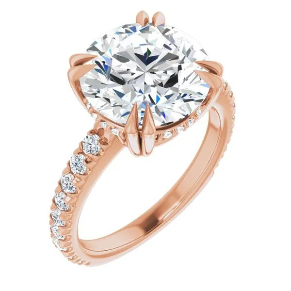 Double Claw-Prong Accented Engagement Ring J. West Jewelers Round Rock, TX