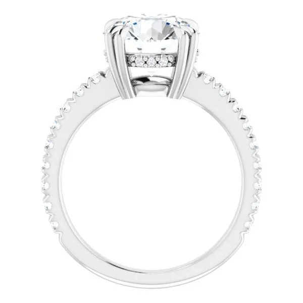 Double Claw-Prong Accented Engagement Ring Image 2 Don's Jewelry & Design Washington, IA