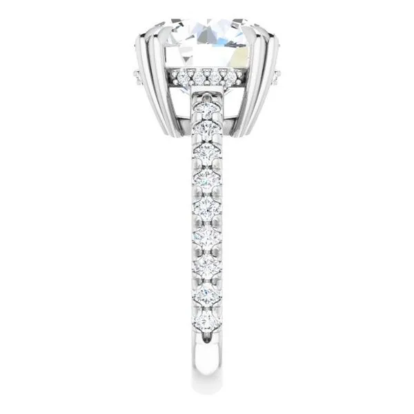 Double Claw-Prong Accented Engagement Ring Image 4 J. West Jewelers Round Rock, TX