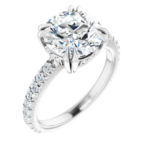 Double Claw-Prong Accented Engagement Ring J. West Jewelers Round Rock, TX
