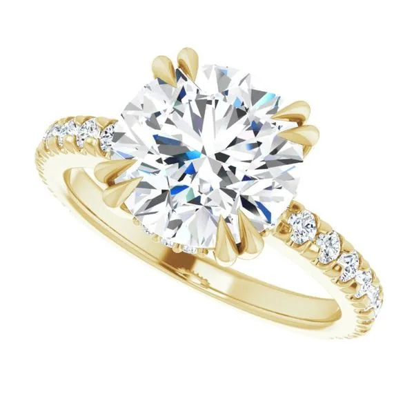 Double Claw-Prong Accented Engagement Ring Image 5 Don's Jewelry & Design Washington, IA