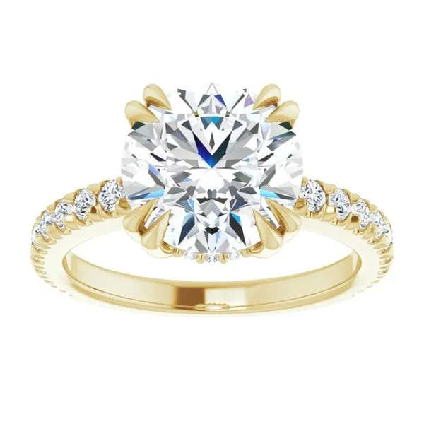 Double Claw-Prong Accented Engagement Ring Image 3 Vulcan's Forge LLC KANSAS CITY, MO