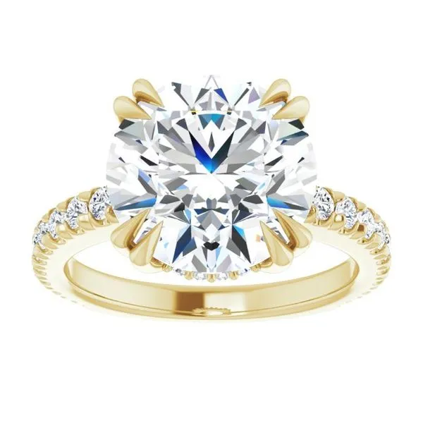 Double Claw-Prong Accented Engagement Ring Image 3 Don's Jewelry & Design Washington, IA