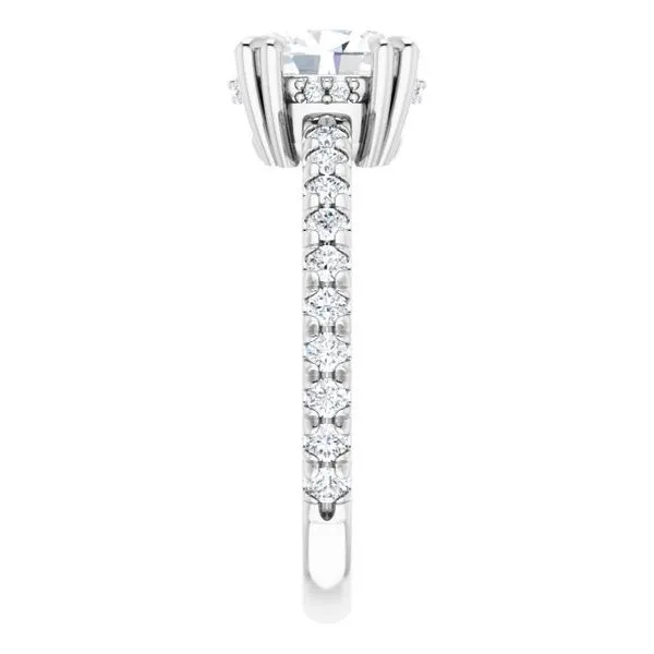 Double Claw-Prong Accented Engagement Ring Image 4 Futer Bros Jewelers York, PA