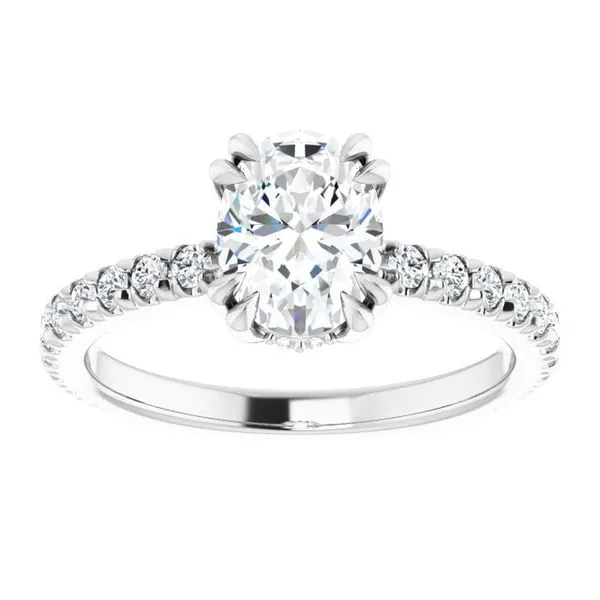Double Claw-Prong Accented Engagement Ring Image 3 JF Jones Jewelers Rochester, NY