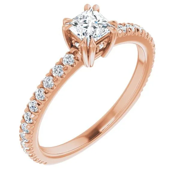 Double Claw-Prong Accented Engagement Ring Don's Jewelry & Design Washington, IA