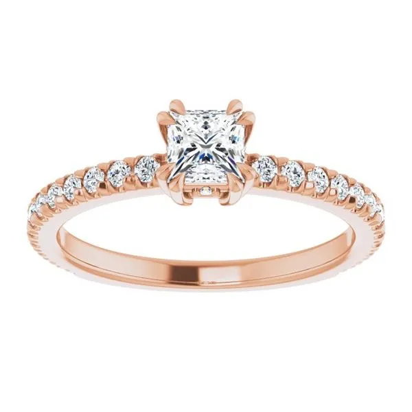 Double Claw-Prong Accented Engagement Ring Image 3 Don's Jewelry & Design Washington, IA