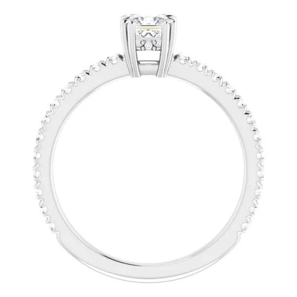 Double Claw-Prong Accented Engagement Ring Image 2 JF Jones Jewelers Rochester, NY