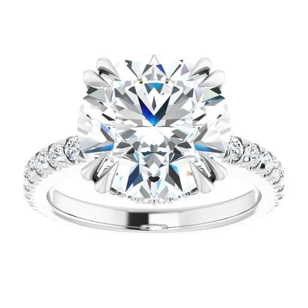 Double Claw-Prong Accented Engagement Ring Image 3 Don's Jewelry & Design Washington, IA