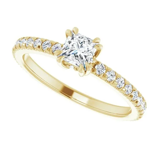 Double Claw-Prong Accented Engagement Ring Image 5 Don's Jewelry & Design Washington, IA