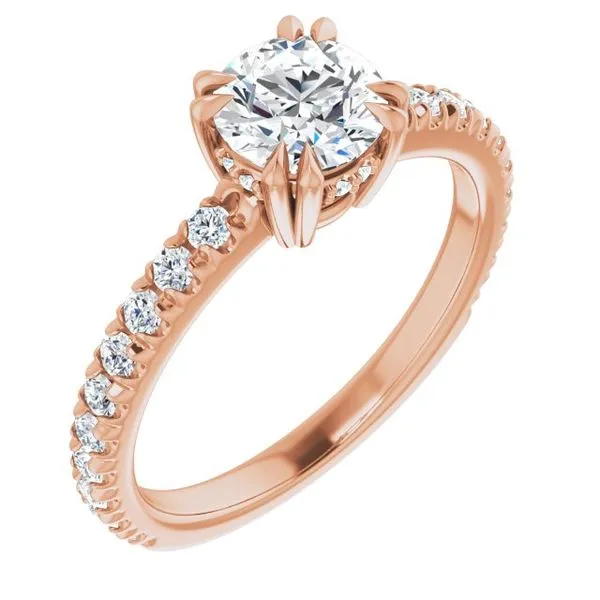Double Claw-Prong Accented Engagement Ring J. Thomas Jewelers Rochester Hills, MI