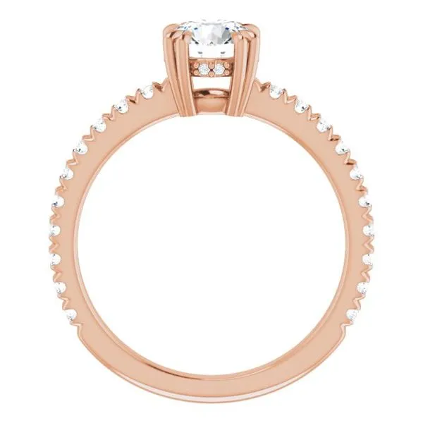 Double Claw-Prong Accented Engagement Ring Image 2 Hudson Valley Goldsmith New Paltz, NY