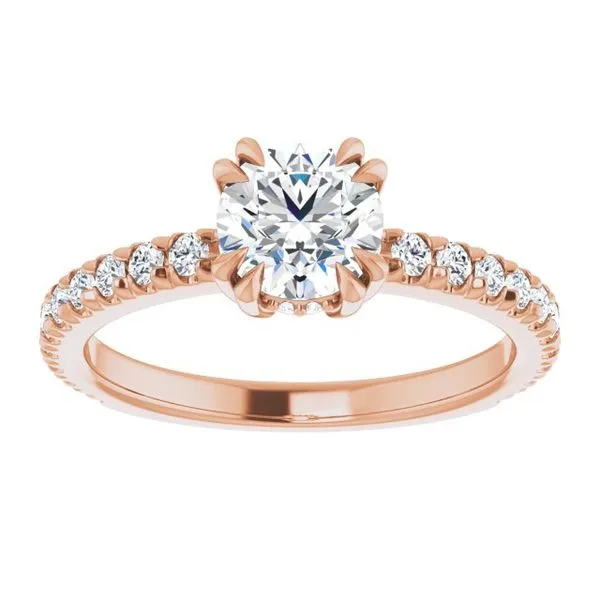 Double Claw-Prong Accented Engagement Ring Image 3 Vulcan's Forge LLC KANSAS CITY, MO