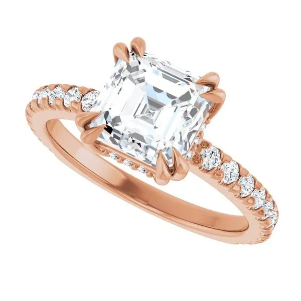 Double Claw-Prong Accented Engagement Ring Image 5 Vulcan's Forge LLC KANSAS CITY, MO