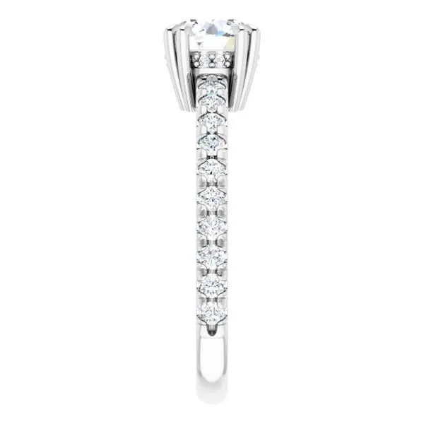 Double Claw-Prong Accented Engagement Ring Image 4 Don's Jewelry & Design Washington, IA