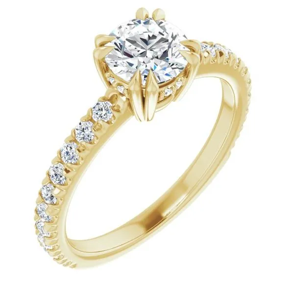 Double Claw-Prong Accented Engagement Ring J. Thomas Jewelers Rochester Hills, MI