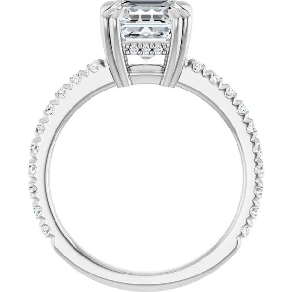 Double Claw-Prong Accented Engagement Ring Image 2 Hudson Valley Goldsmith New Paltz, NY