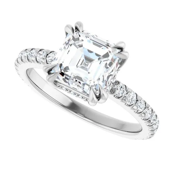 Double Claw-Prong Accented Engagement Ring Image 5 Vulcan's Forge LLC KANSAS CITY, MO