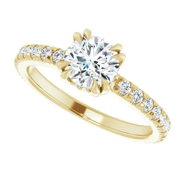 Double Claw-Prong Accented Engagement Ring Image 5 J. Thomas Jewelers Rochester Hills, MI