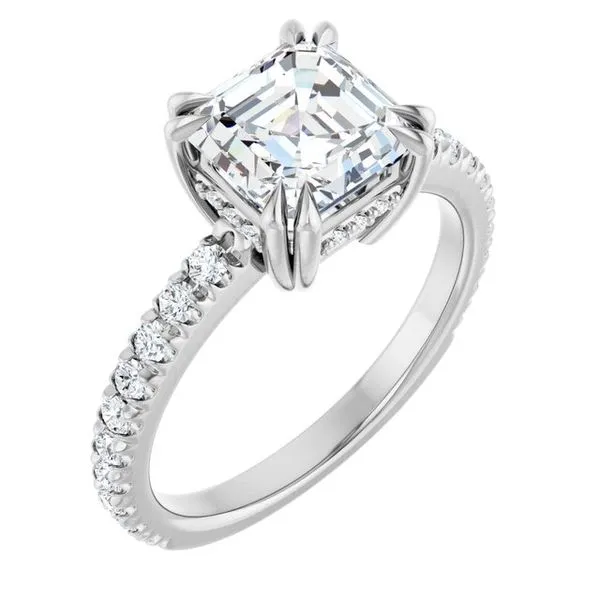Double Claw-Prong Accented Engagement Ring Vulcan's Forge LLC KANSAS CITY, MO