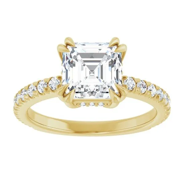 Double Claw-Prong Accented Engagement Ring Image 3 Northwood Jewelers Northwood, OH