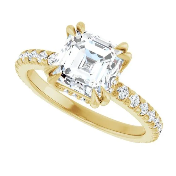 Double Claw-Prong Accented Engagement Ring Image 5 Shipley's Fine Jewelry Hampstead, MD