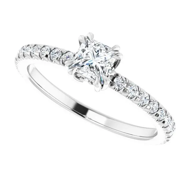 Double Claw-Prong Accented Engagement Ring Image 5 Natale Jewelers Sewell, NJ