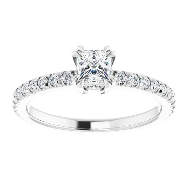 Double Claw-Prong Accented Engagement Ring Image 3 Paul James Jewelers Angels Camp, CA