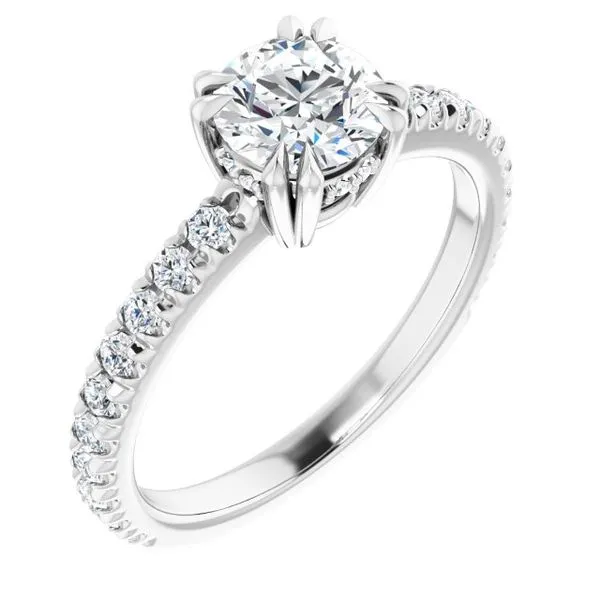 Double Claw-Prong Accented Engagement Ring House of Silva Wooster, OH