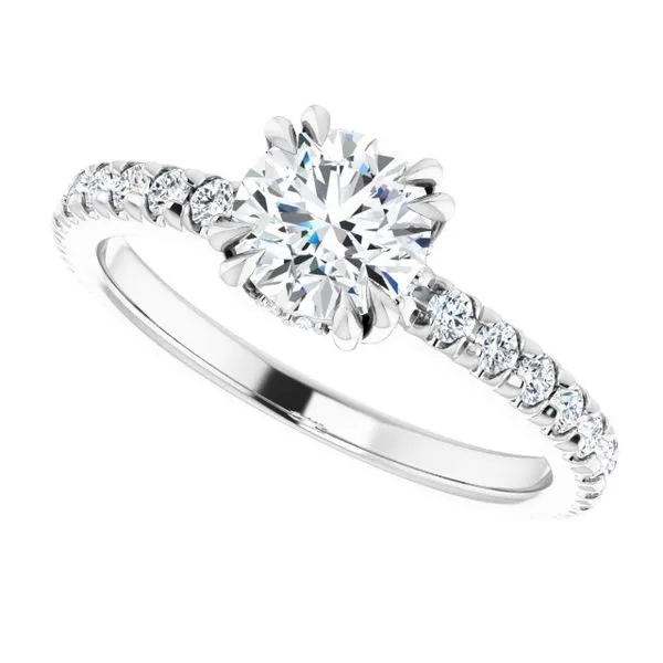 Double Claw-Prong Accented Engagement Ring Image 5 Ocean View Jewelers Millville, DE