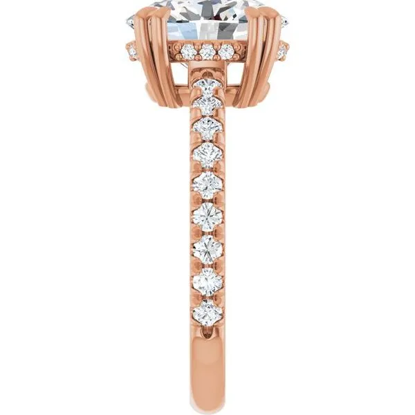 Double Claw-Prong Accented Engagement Ring Image 4 J. West Jewelers Round Rock, TX