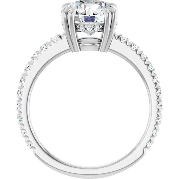Double Claw-Prong Accented Engagement Ring Image 2 The Jewelry Source El Segundo, CA