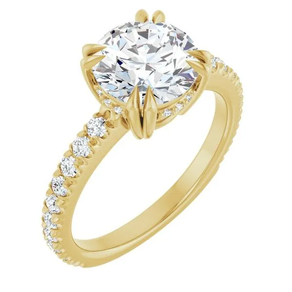 Double Claw-Prong Accented Engagement Ring Arezzo Jewelers Elmwood Park, IL